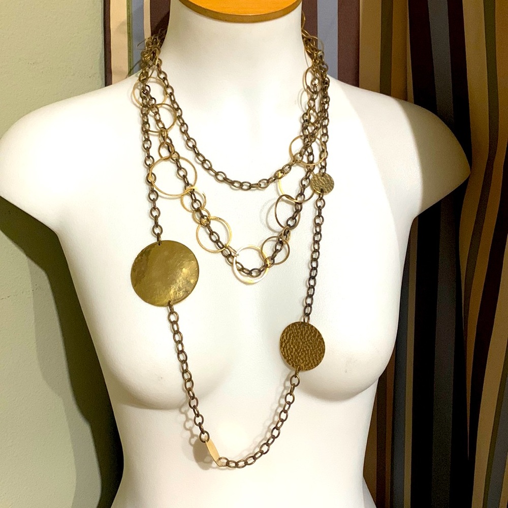 Gold Tone Metal Chain Necklace